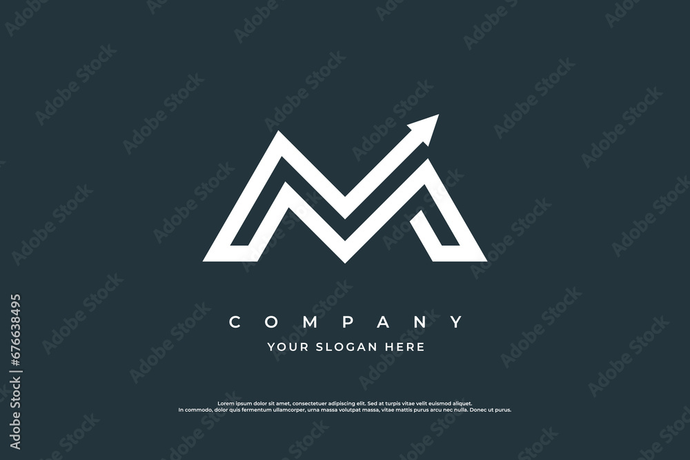 Initial Letter M Arrow Logo Design Vector Stock Vector | Adobe Stock
