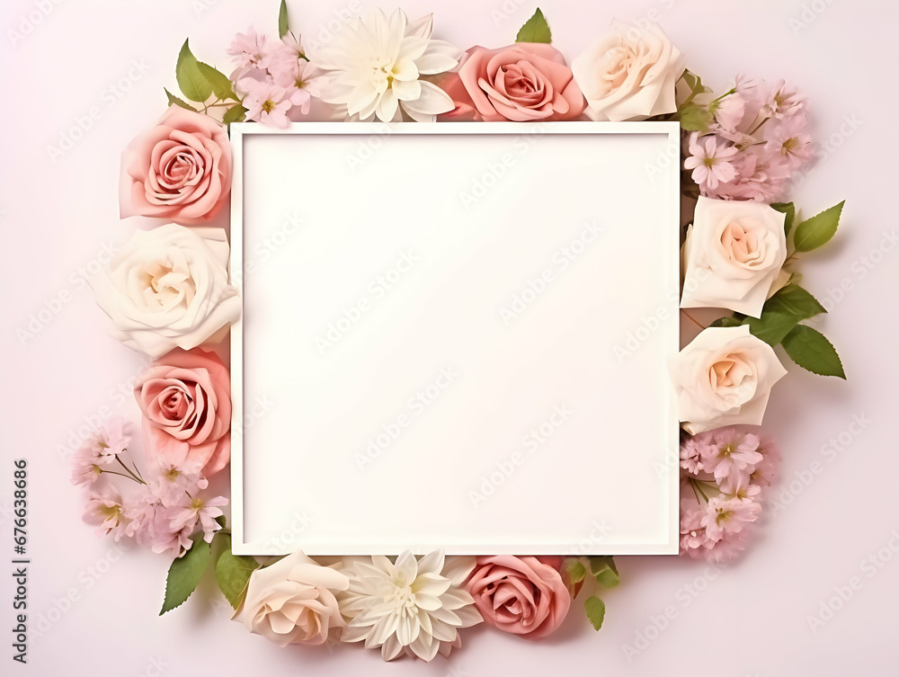 Ai generated floral frame with nice presentation of flower, flower