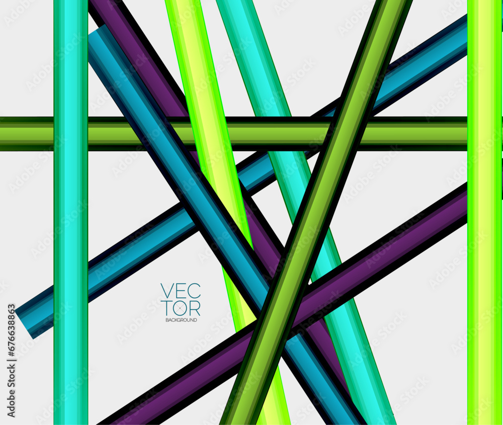Fototapeta premium Abstract color straight lines vector background