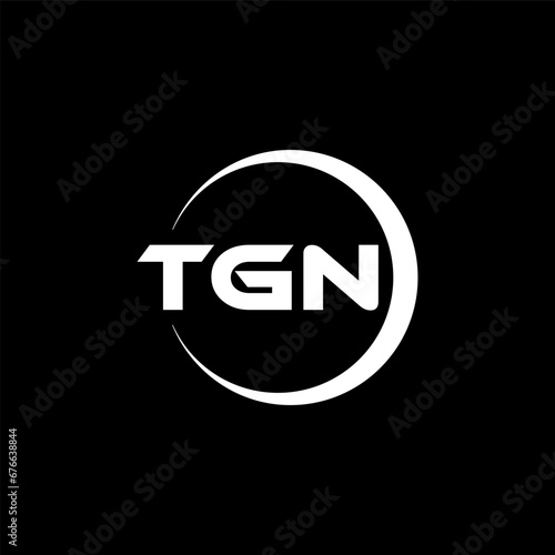 TGN letter logo design with black background in illustrator, cube logo, vector logo, modern alphabet font overlap style. calligraphy designs for logo, Poster, Invitation, etc.