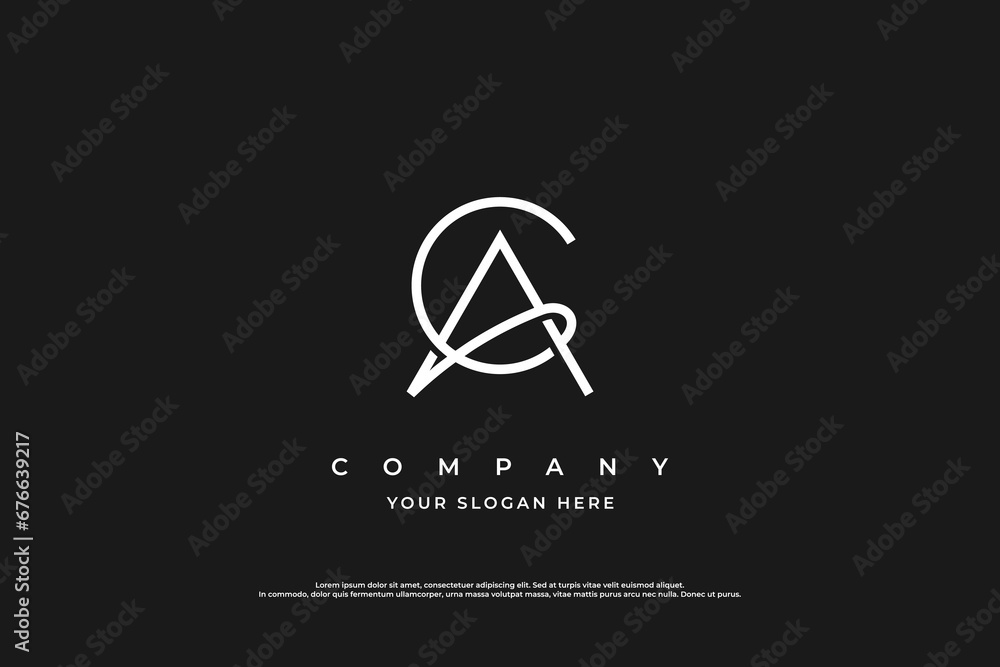 Simple and Minimal Letter AC or CA Monogram Logo Design Simple and Minimal Letter AC or CA Monogram Logo Design