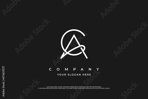 Simple and Minimal Letter AC or CA Monogram Logo Design photo