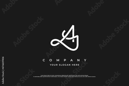 Initial Letter AJ Logo Design Vector