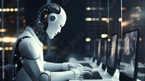 AI robots work with computers instead of humans.