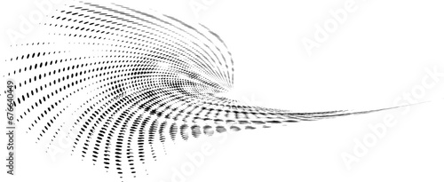A tense, bristling corner frame of speckled and polka-dot radials twisted at different angles. For logos, trademarks, emblems. Space for copy text. Vector.