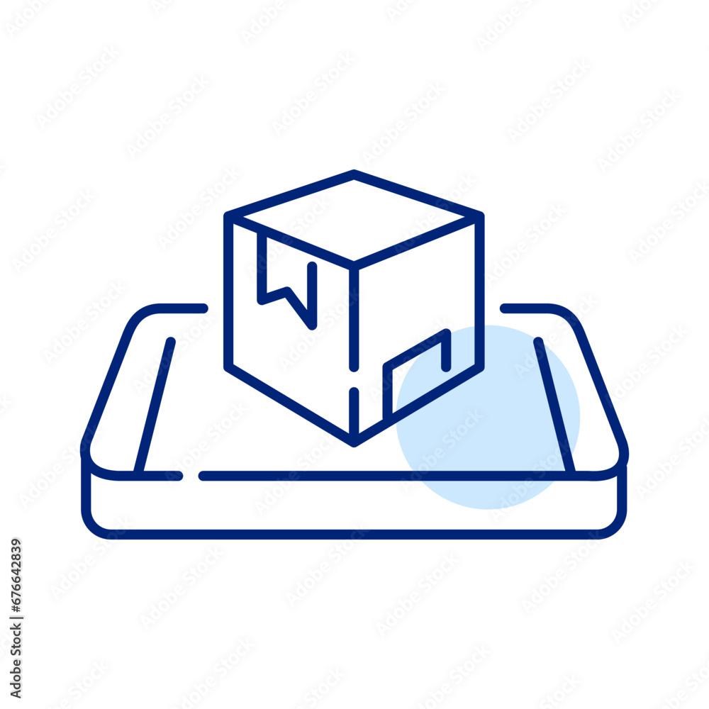 Parcel tracking and shipment services mobile app. Delivery company. Pixel perfect, editable stroke icon Parcel tracking and shipment services mobile app. Delivery company. Pixel perfect, editable stroke icon