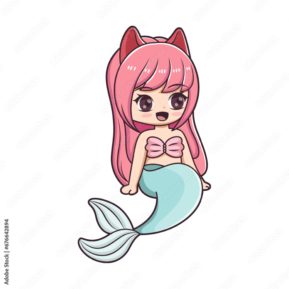 Obraz premium Chibi Anime Character Design Illustration
