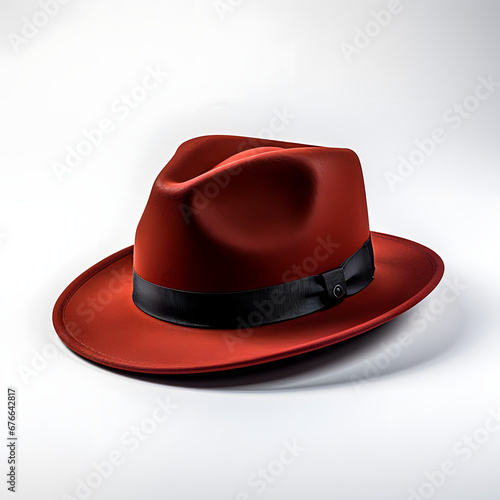 red fedora isolated on white background