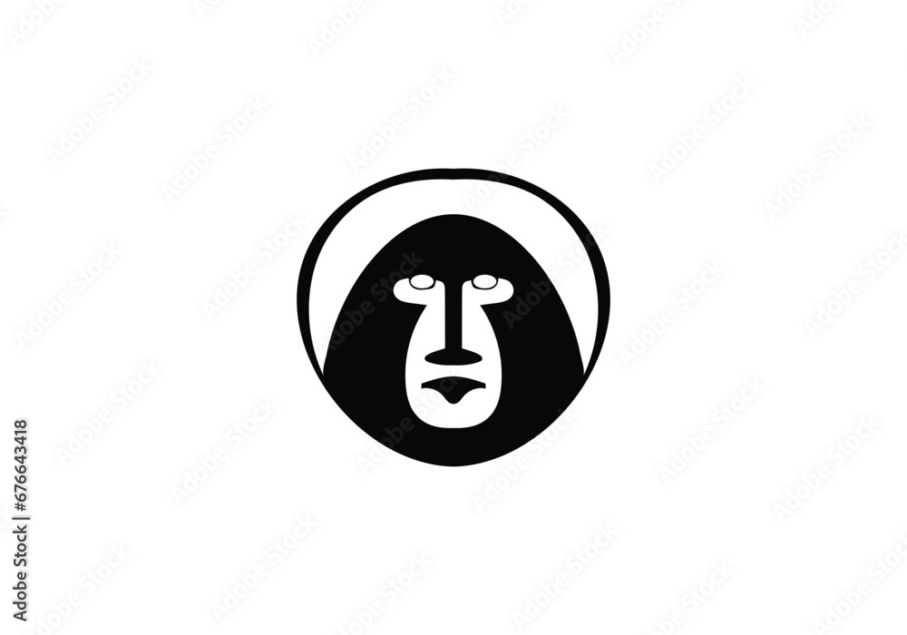 Baboon minimal style icon illustration design Baboon minimal style icon illustration design