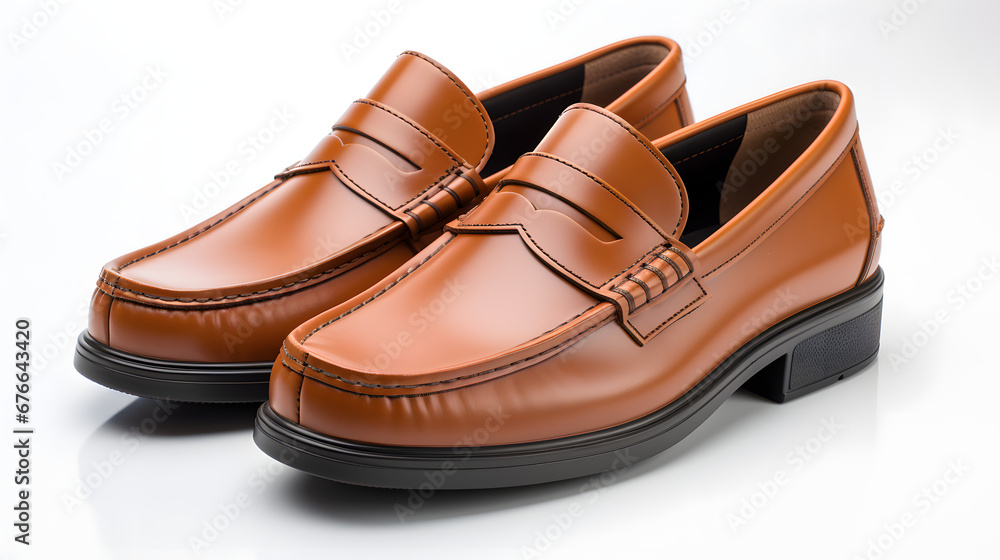 brown Loafers isolated on white background brown Loafers isolated on white background