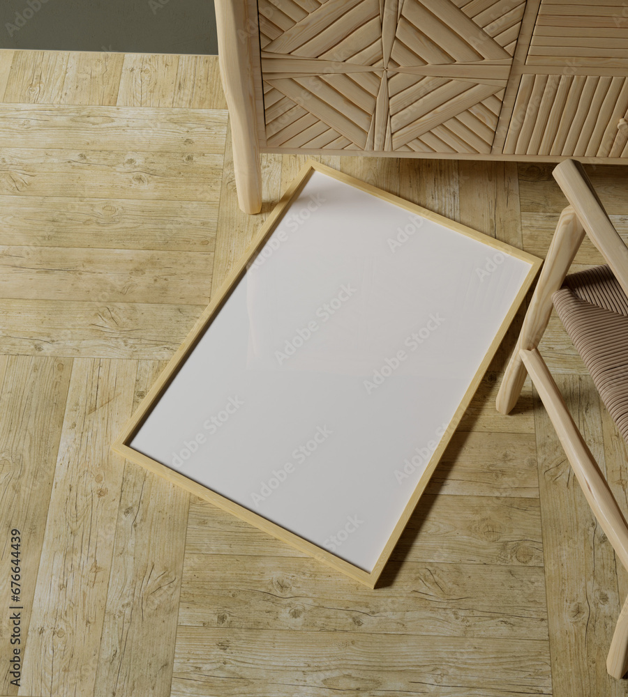 50x70 frame mockup photo poster laying on the wooden floor 50x70 frame mockup photo poster laying on the wooden floor