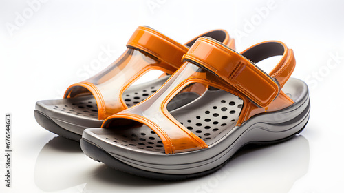  orange Slides shoe isolated on white