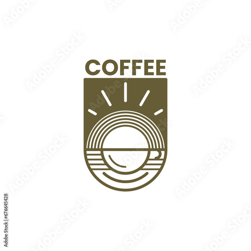 Coffee cup emblem logo