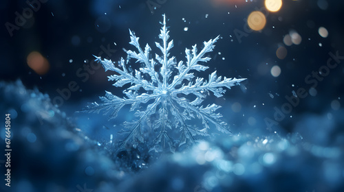 christmas background with snowflakes photo