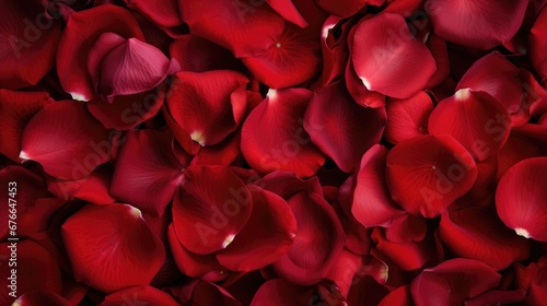 Beautiful red rose petals as background, top view