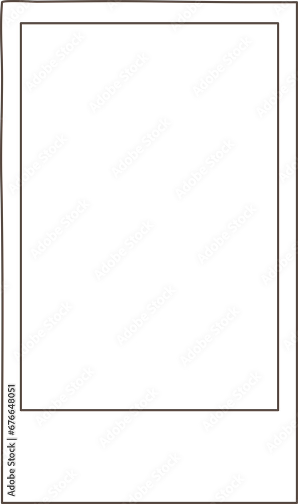 photo frame isolated on white doodle drawing style, Vertical 3:2, Vector Illustration