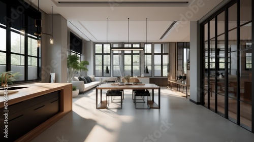 Architecture__Interior_refined_spaces_beautiful_kitchen and living room  generated AI