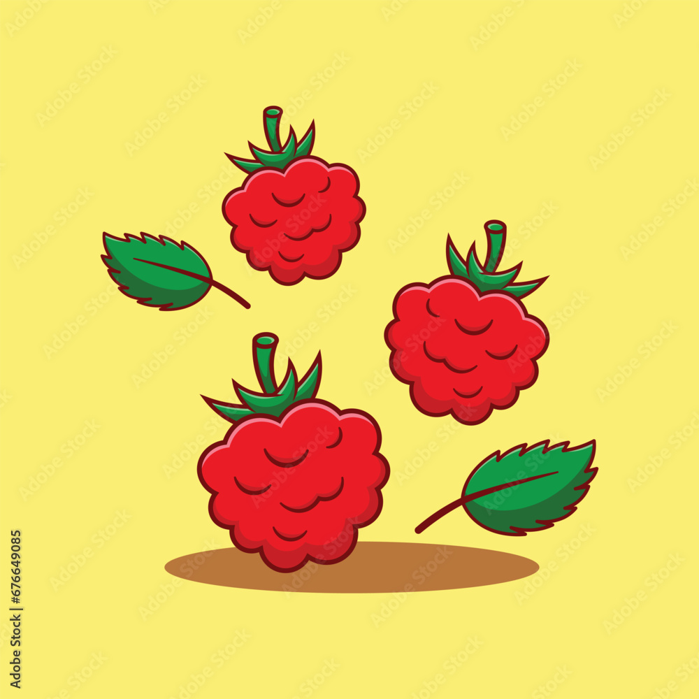 raspberry berry fruit cartoon vector illustration raspberry berry fruit cartoon vector illustration