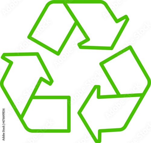 recycle symbol line icon illustration
