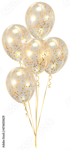 Transparent gold confetti party balloons
