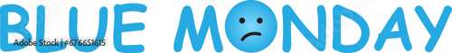 Blue monday free vector with blue background and sad expression blue monday concept 