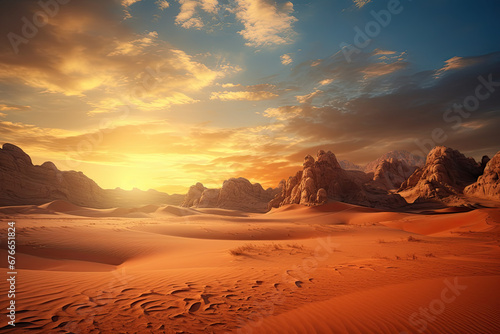 Beautiful dessert landscape view for wallpaper, background and zoom meeting background