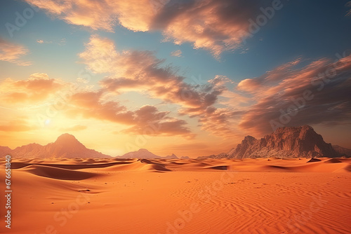 Beautiful dessert landscape view for wallpaper  background and zoom meeting background