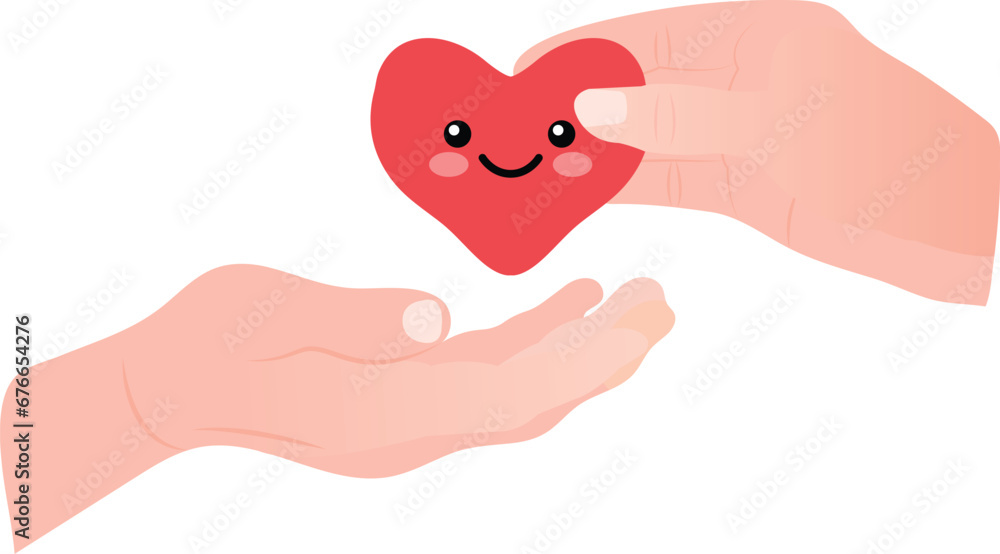Fototapeta premium heart in hands vector image