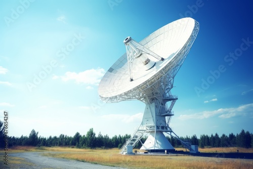 Parabolic Antennas of a Satellite Communication System Generative Ai photo