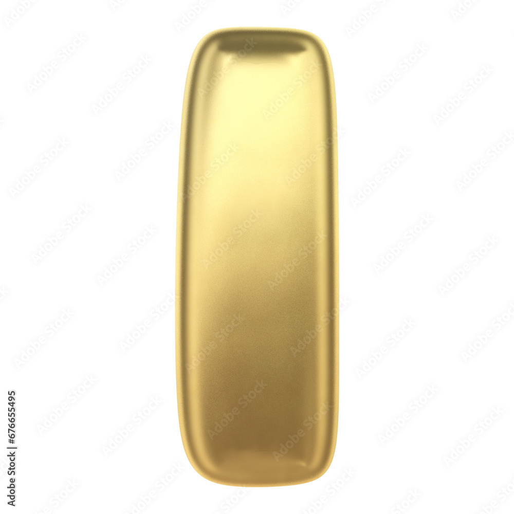 J Font Gold 3D Render