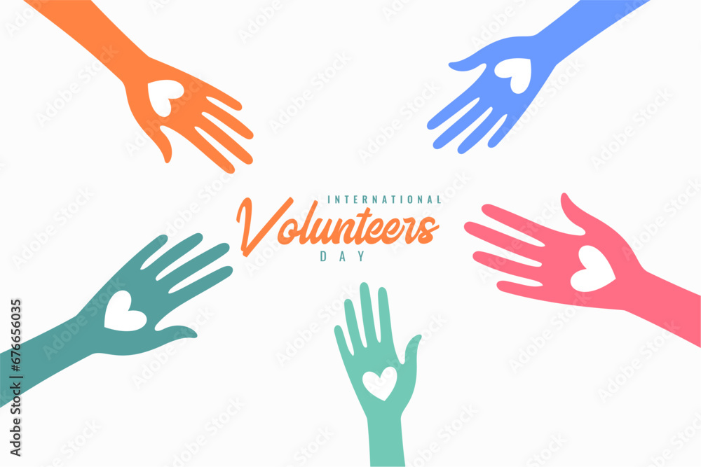 international volunteers day banner for social donation campaign