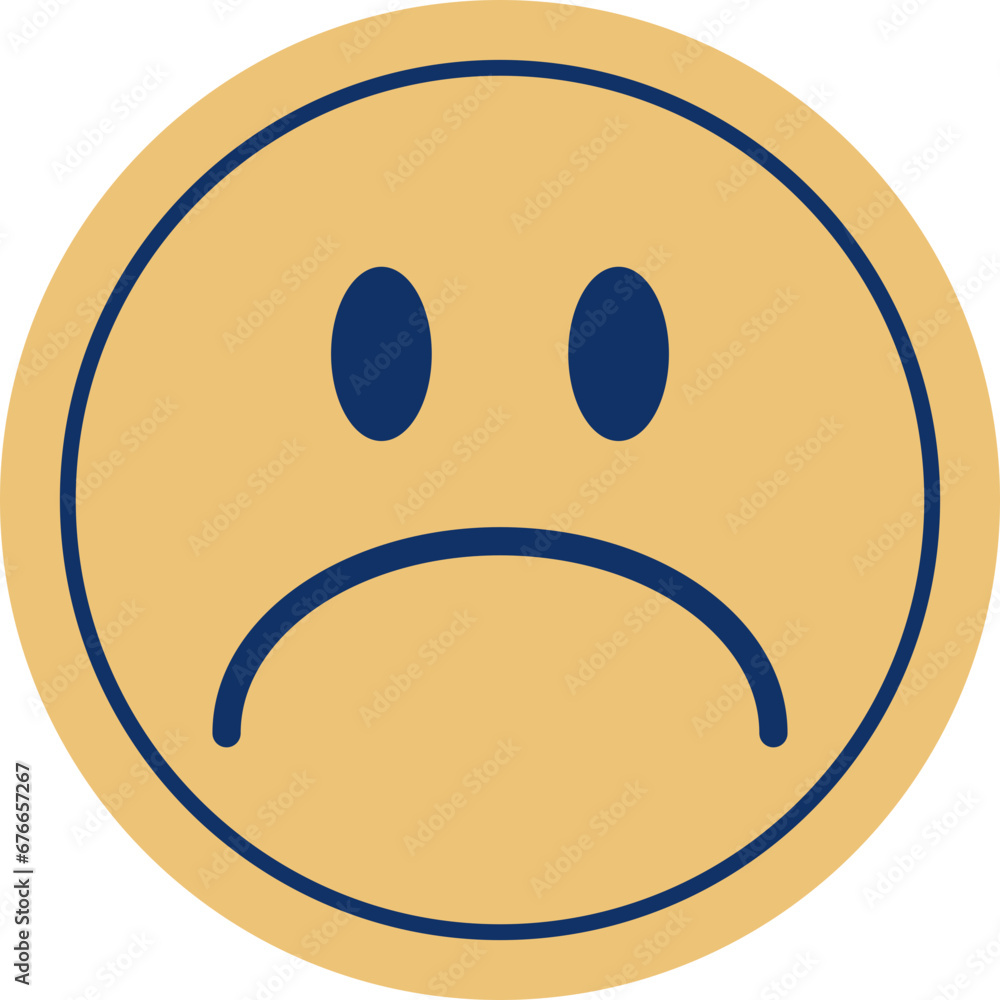 Fototapeta premium Cute Retro Emoji Sticker