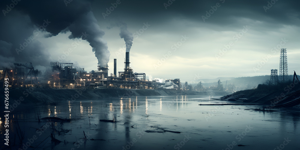 Unraveling the Tapestry of Factory Smoke in the Nocturnal Urban Realm generative AI