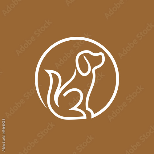dog logo  dog single line logo
