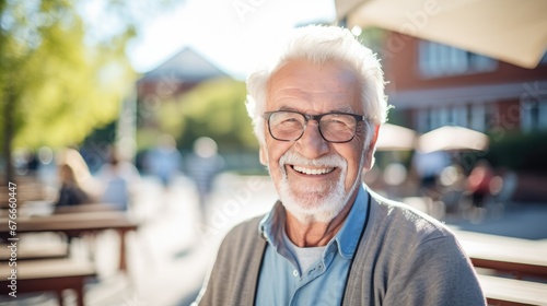Smiling And Happy Senior Man. Generative AI