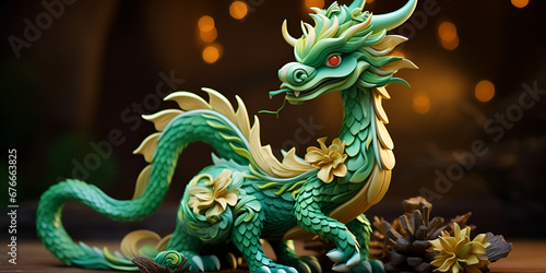 The dragon In the Orient is symbol of supernatural power, wisdom, strength, and hidden knowledge and generative AI photo