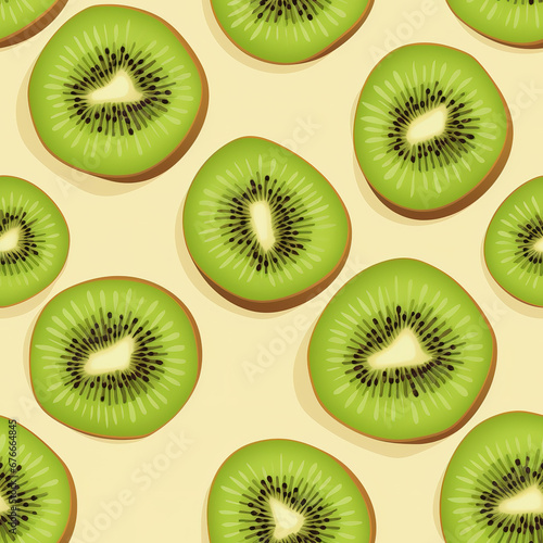 Kiwi fruit cartoon repeat pattern