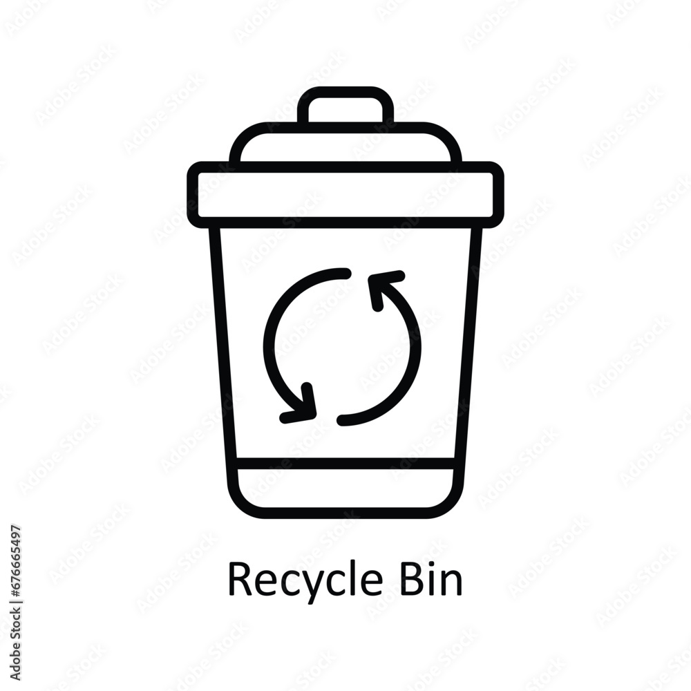 Recycle Bin vector outline Icon Design illustration. Business And Management Symbol on White background EPS 10 File Recycle Bin vector outline Icon Design illustration. Business And Management Symbol on White background EPS 10 File