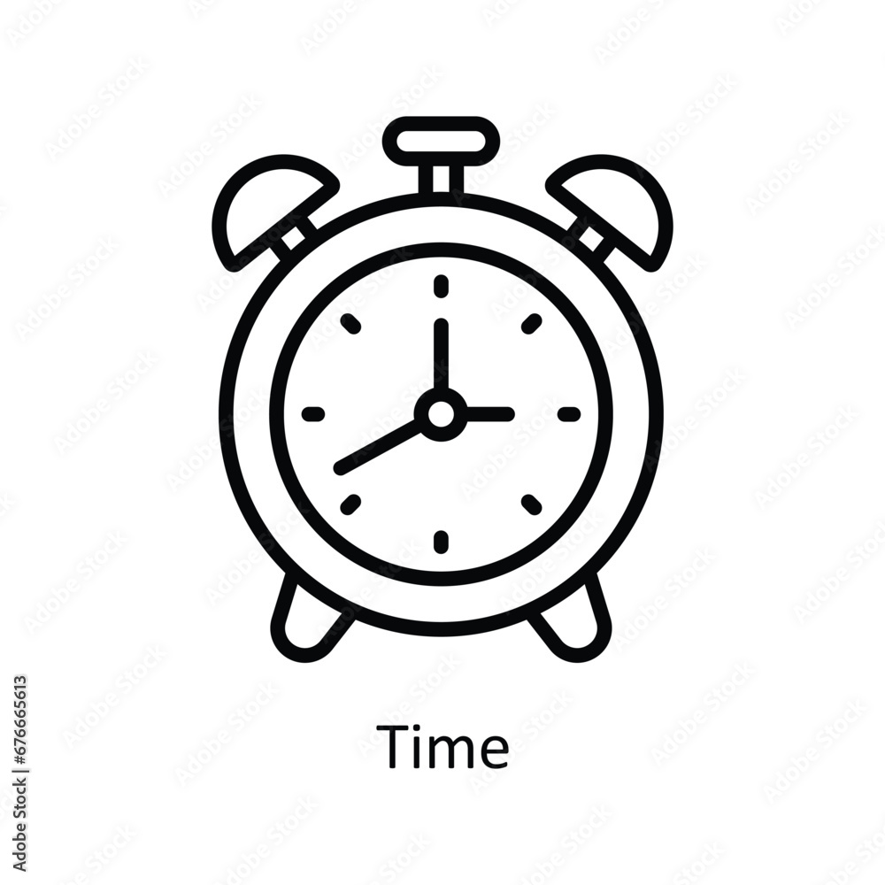 Time vector outline Icon Design illustration. Business And Management Symbol on White background EPS 10 File