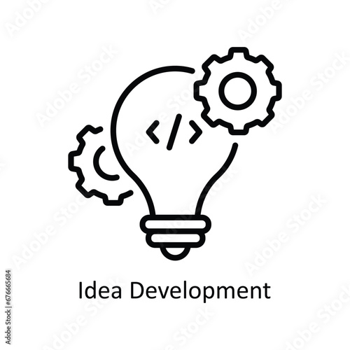Idea Development vector outline Icon Design illustration. Business And Management Symbol on White background EPS 10 File