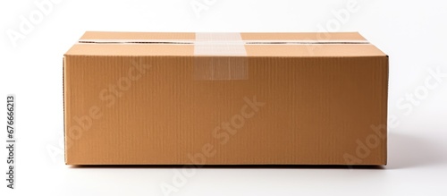 big cardboard box ready to send on white background © istia