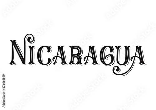 nicaragua country lettering