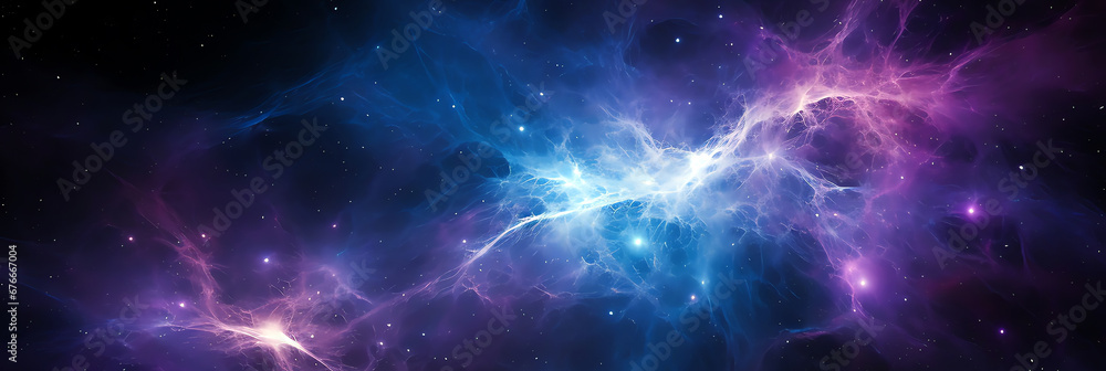 Naklejka premium blue and purple galaxy, AI generated