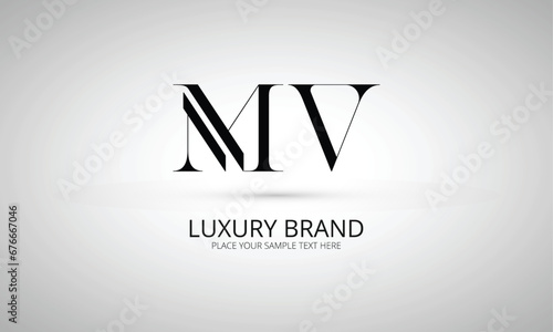 MV M mv initial logo | initial based abstract modern minimal creative logo, vector template image. luxury logotype logo, real estate homie logo. typography logo. initials logo photo