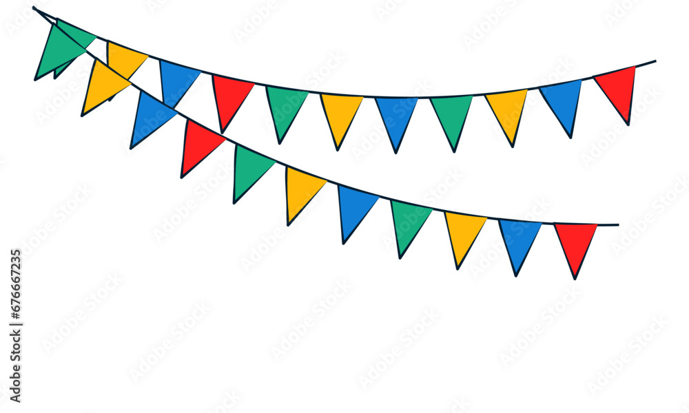 Obraz premium Vector realistic holiday garlands flags background