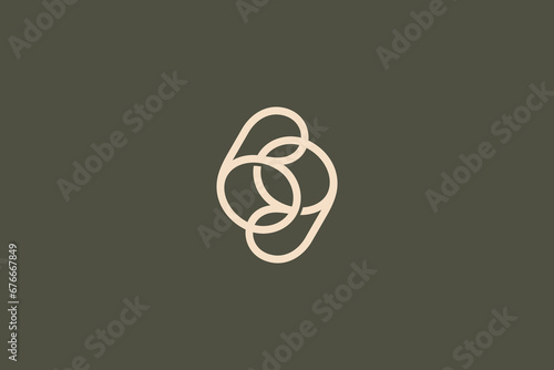 BB linked luxury monogram logo vector in minimalist line art design