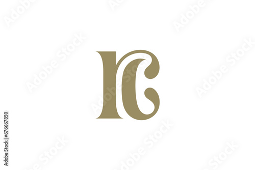 R, C, RC monogram logo vector