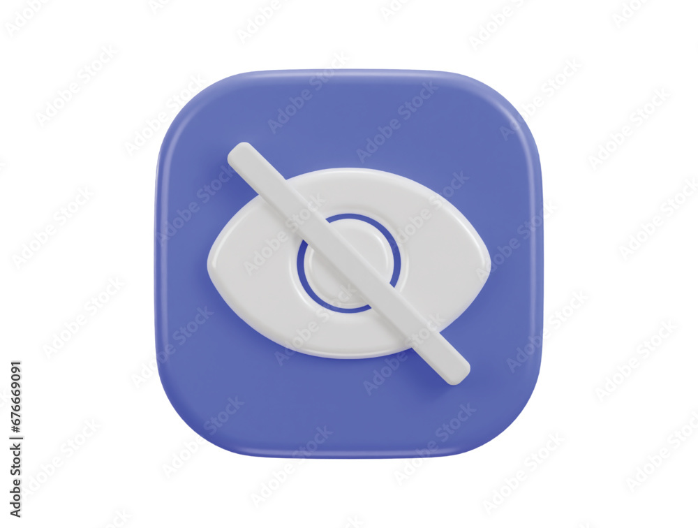 visibility off icon 3d rendering vector illustration visibility off icon 3d rendering vector illustration