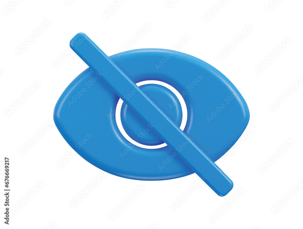 visibility off icon 3d rendering vector illustration