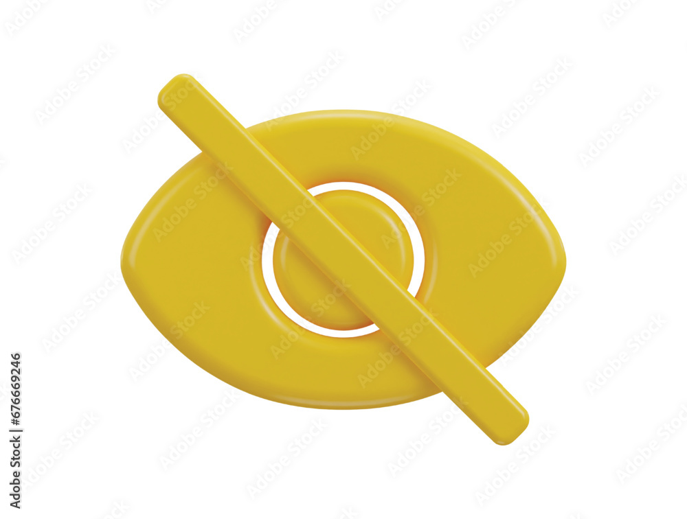 3d eye visibility off icon vector illustration 3d eye visibility off icon vector illustration